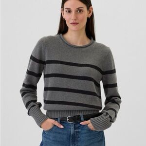 Gap Roll Neck Striped Gray and Black Sweater